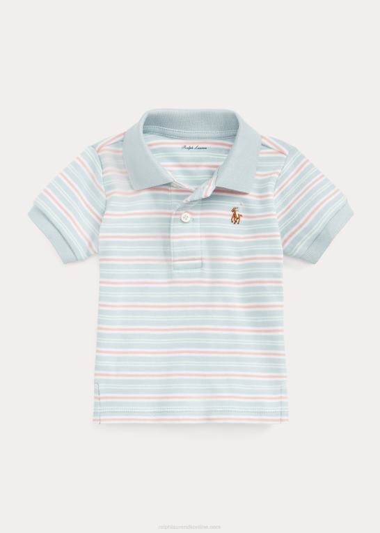 alpeblå multi baby Ralph Lauren stribet poloshirt i blød bomuld Z426B7894