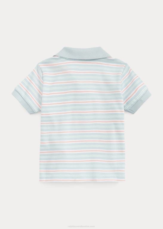 alpeblå multi baby Ralph Lauren stribet poloshirt i blød bomuld Z426B7894