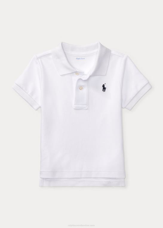 hvid baby Ralph Lauren blød poloshirt i bomuld Z426B7890