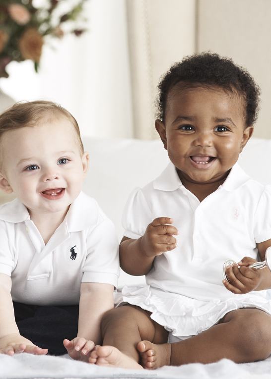 hvid baby Ralph Lauren blød poloshirt i bomuld Z426B7890
