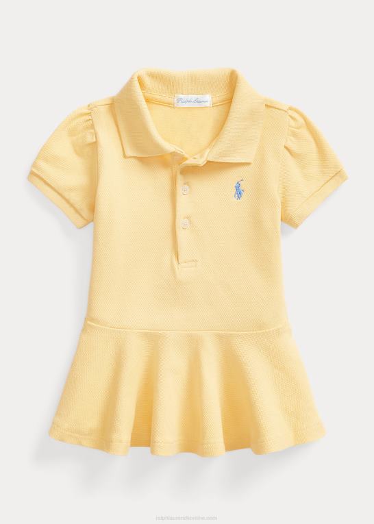 majs gul baby Ralph Lauren strækmesh peplum poloshirt Z426B8283