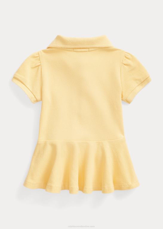 majs gul baby Ralph Lauren strækmesh peplum poloshirt Z426B8283