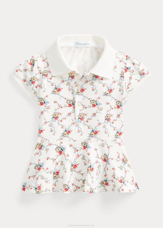 martha blomstret baby Ralph Lauren blomstret stretch mesh peplum poloshirt Z426B8284