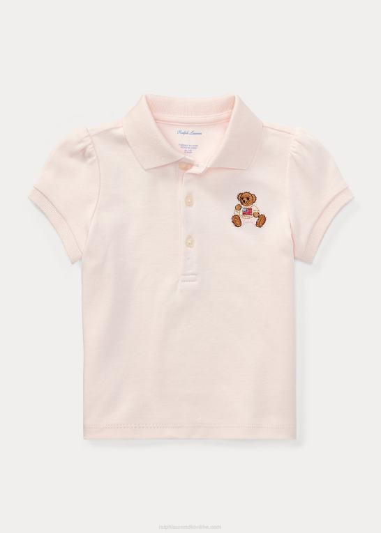 sart lyserød baby Ralph Lauren polo bear poloshirt i blød bomuld Z426B7893