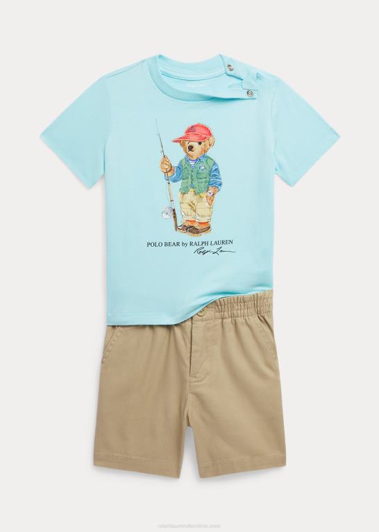 ø aqua baby Ralph Lauren polo bear tee & polo prepster kort sæt Z426B7775