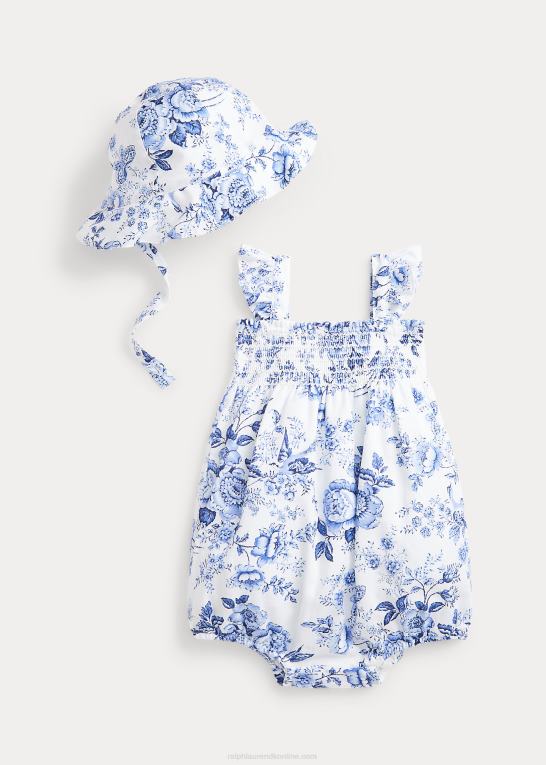 baby Ralph Lauren blomstret shorts & hat i hør-bomuld Z426B7811