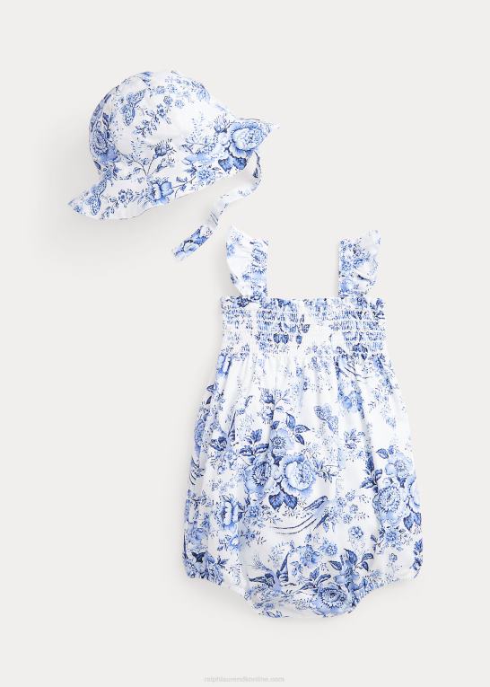 baby Ralph Lauren blomstret shorts & hat i hør-bomuld Z426B7811