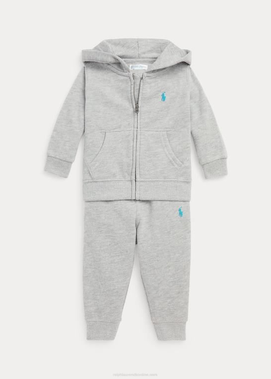 baby Ralph Lauren polo pony fleece hættetrøje og bukser sæt Z426B8198