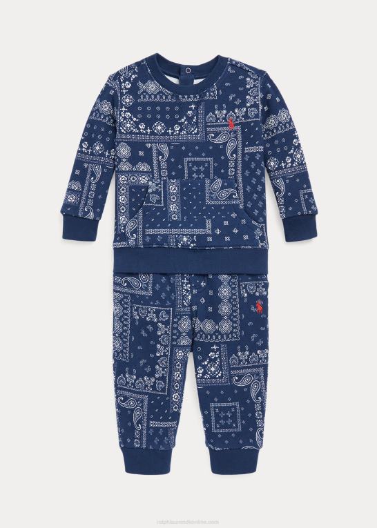 bandana print baby Ralph Lauren bandana fleece sweatshirt & buksesæt Z426B8199