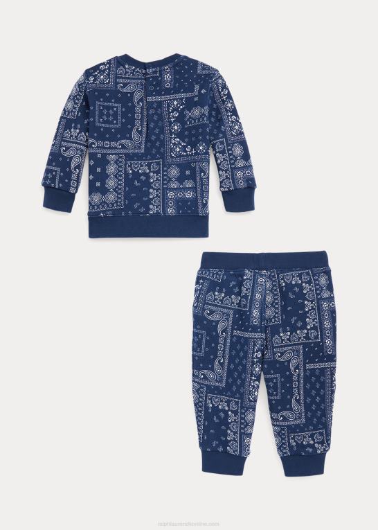 bandana print baby Ralph Lauren bandana fleece sweatshirt & buksesæt Z426B8199