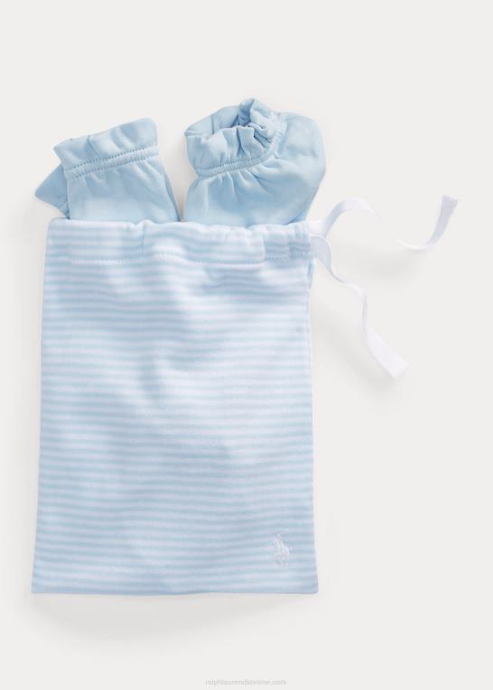 beryl blå baby Ralph Lauren 3-delt gavesæt i økologisk bomuld Z426B8220