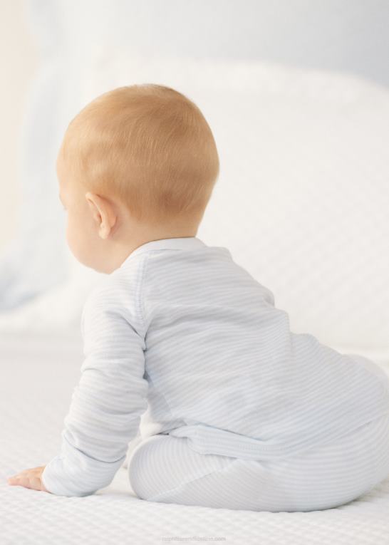 beryl blå/hvid baby Ralph Lauren stribet bomuldstop & buksesæt Z426B7798