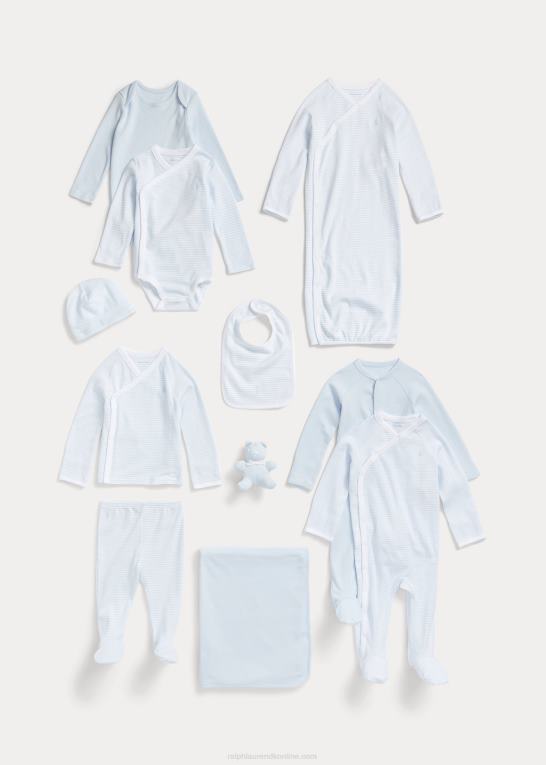 berylblå multi baby Ralph Lauren Gavesæt i 11 dele i bomuld Z426B7815