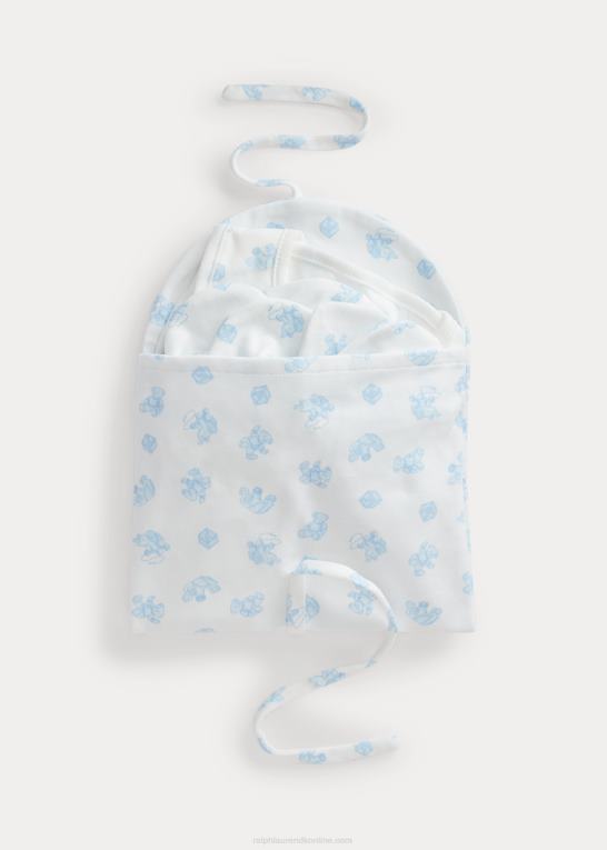 blå multi baby Ralph Lauren 5-delt gavesæt i økologisk bomuld Z426B8218