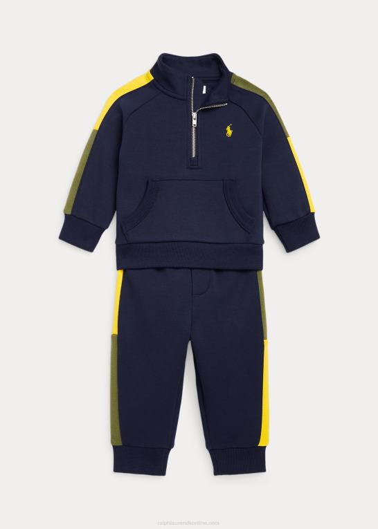 cruise navy multi baby Ralph Lauren dobbeltstrikket sweatshirt & joggerbuksesæt Z426B8193