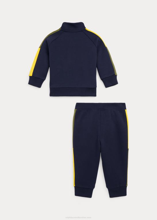 cruise navy multi baby Ralph Lauren dobbeltstrikket sweatshirt & joggerbuksesæt Z426B8193