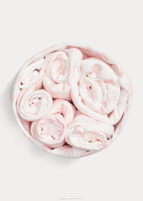 delikat pink multi baby Ralph Lauren 7-delt gavesæt i økologisk bomuld Z426B7818