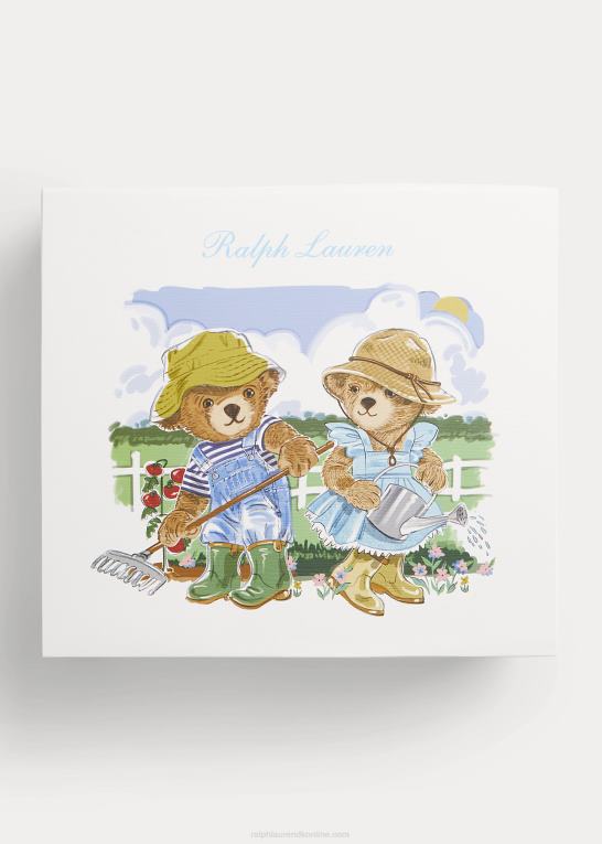 dreng havebjørn baby Ralph Lauren gavesæt i 5 dele polobjørn i bomuld Z426B7829
