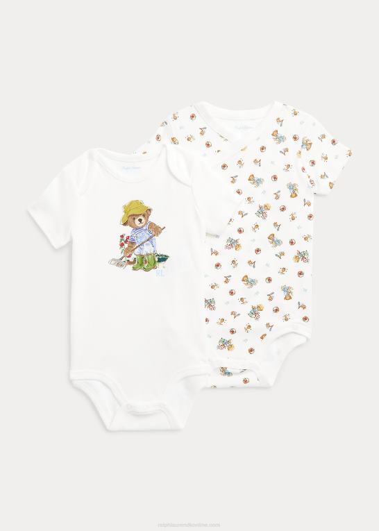 dreng havebjørn baby Ralph Lauren polo bear bomuld bodysuit 2-pak Z426B7699