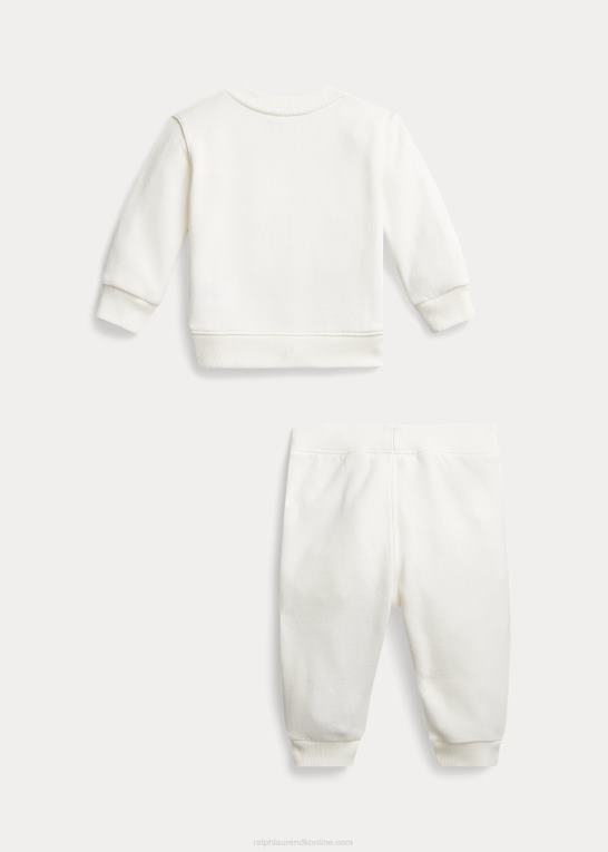 dreng havebjørn baby Ralph Lauren polo bear fleece sweatshirt & buksesæt Z426B7786