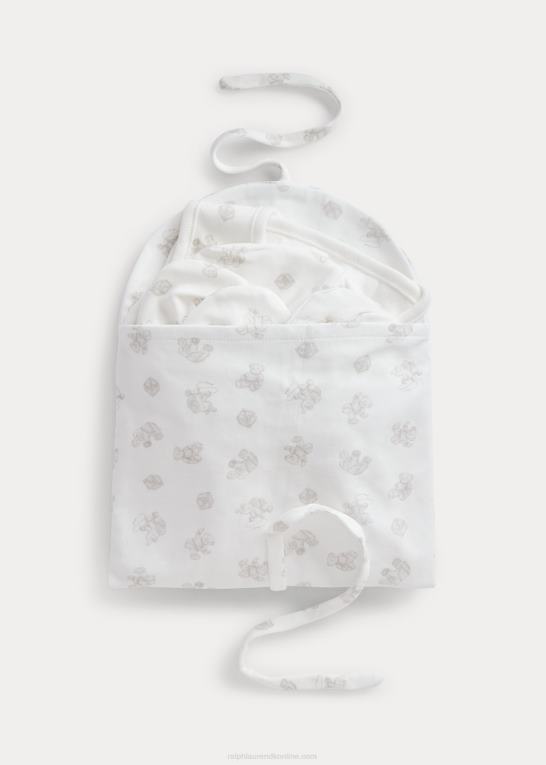 grå multi baby Ralph Lauren 5-delt gavesæt i økologisk bomuld Z426B8219