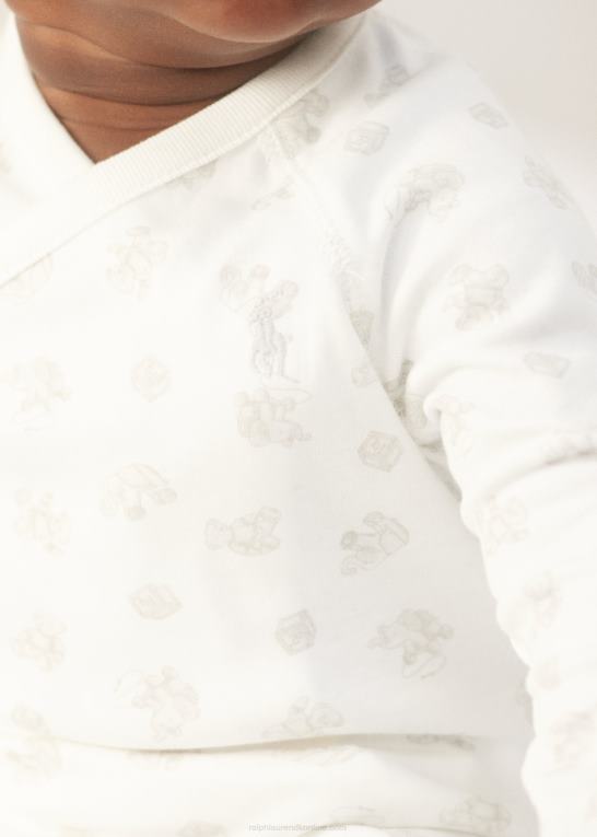 grå multi baby Ralph Lauren bomuldstop og buksesæt med bjørnetryk Z426B7797