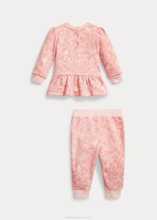 havedyr blomstret baby Ralph Lauren haveprint fleece top & buksesæt Z426B7790