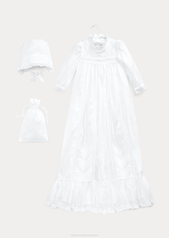 hvid baby Ralph Lauren 3-delt dåbssæt Z426B10035