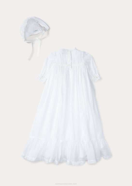hvid baby Ralph Lauren 3-delt dåbssæt Z426B10035