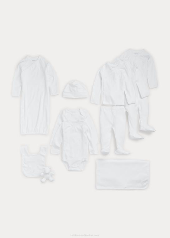 hvid multi baby Ralph Lauren Gavesæt i 11 dele i bomuld Z426B7813