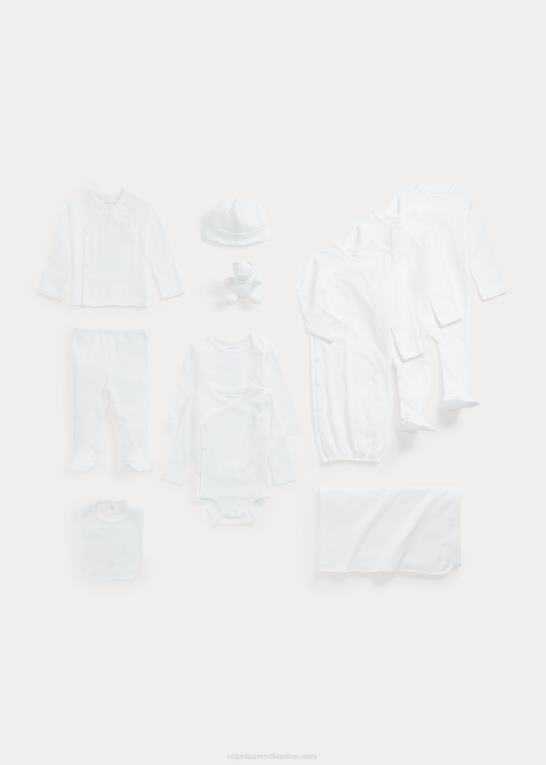 hvid multi baby Ralph Lauren Gavesæt i 12 dele i bomuld Z426B8215