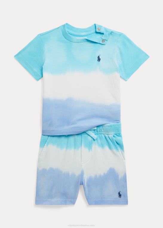 island aqua tie dye baby Ralph Lauren tie-dye jersey t-shirt & spa terry kort sæt Z426B7767
