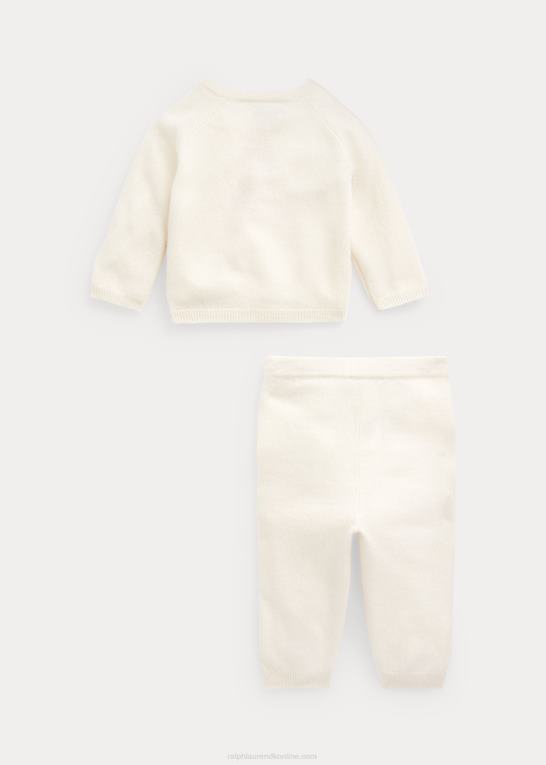 lyseblå baby Ralph Lauren kashmir sweater & buksesæt Z426B7800