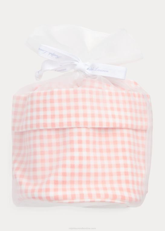 lyserød gingham baby Ralph Lauren bomuld interlock 4-delt gavesæt Z426B7820
