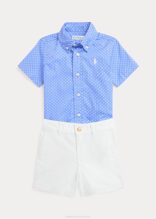 prop geo baby Ralph Lauren geometrisk poplin skjorte & chino kort sæt Z426B8185