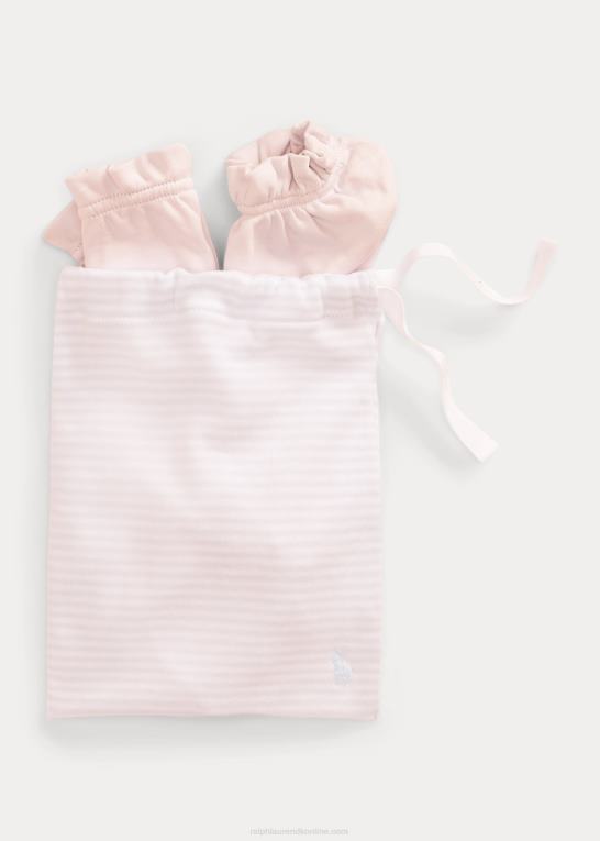sart lyserød baby Ralph Lauren 3-delt gavesæt i økologisk bomuld Z426B10045