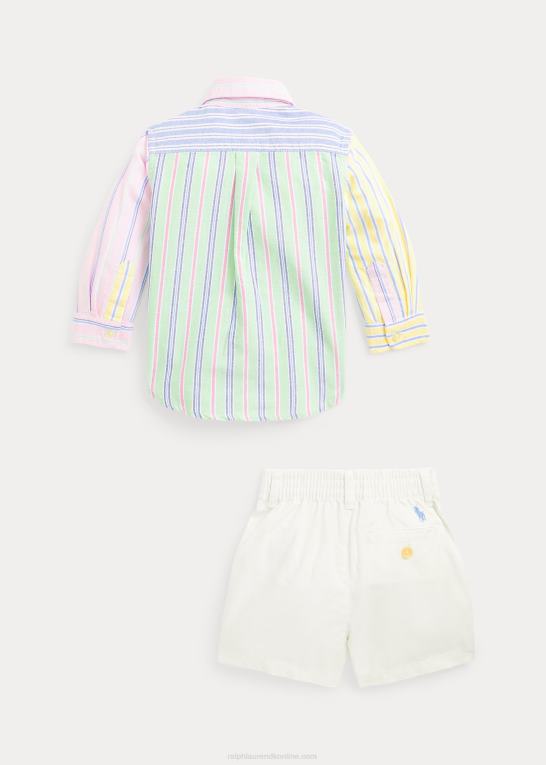 stribet funshirt baby Ralph Lauren oxford sjov skjorte & chino kort sæt Z426B8186