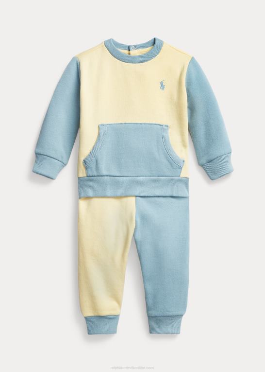 t-fugl gul multi baby Ralph Lauren fleece sweatshirt & buksesæt Z426B7783