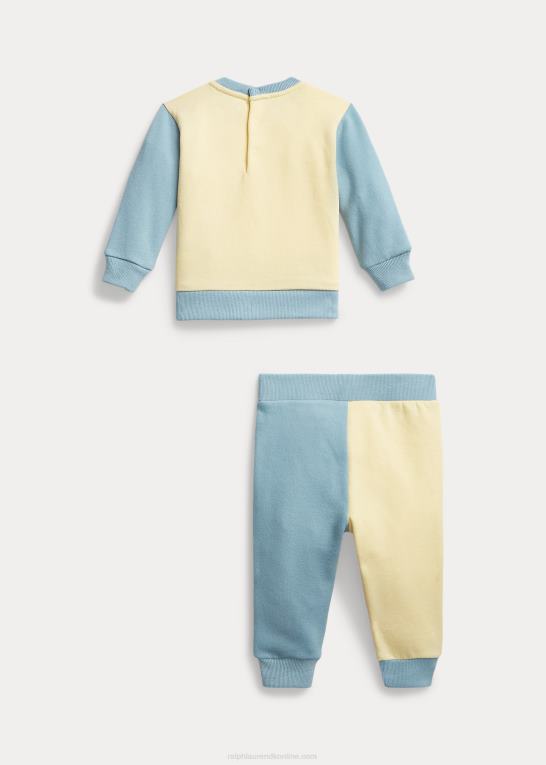 t-fugl gul multi baby Ralph Lauren fleece sweatshirt & buksesæt Z426B7783