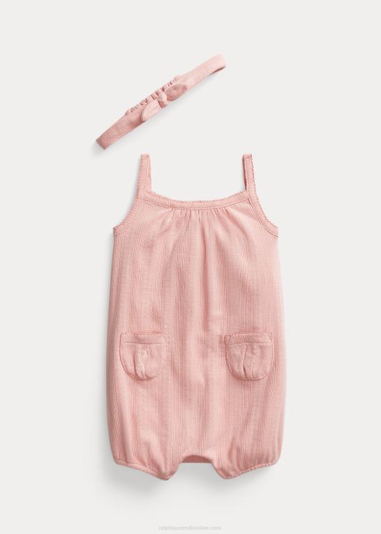 adirondack rose baby Ralph Lauren pointelle boble shorts & pandebånd Z426B10025