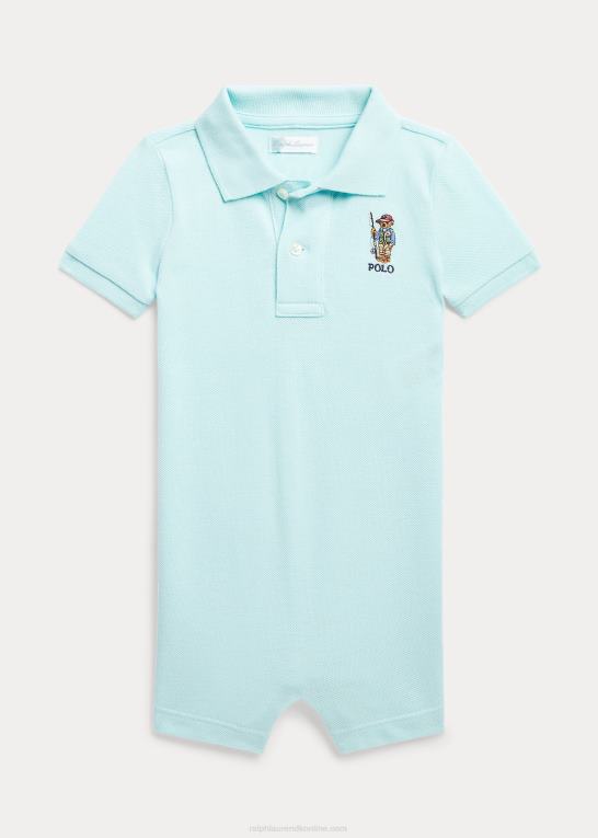 ø aqua baby Ralph Lauren polo bear bomuld mesh polo shortall Z426B7667