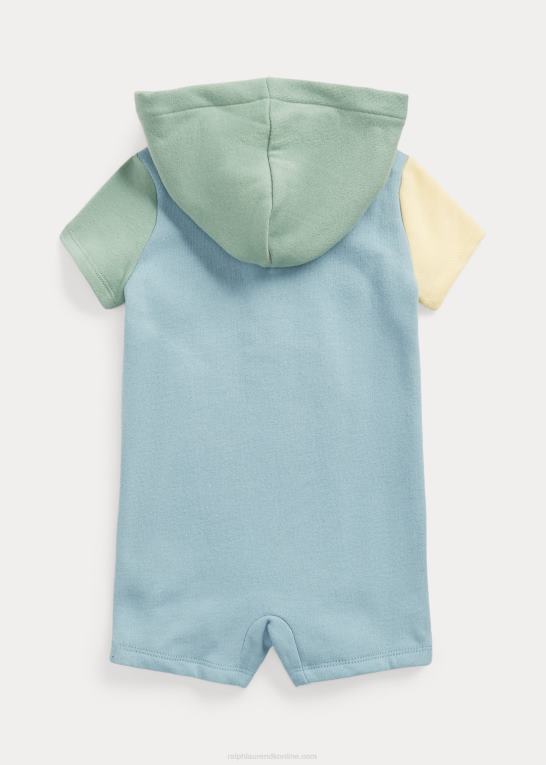 blå note multi baby Ralph Lauren farveblokeret shorts med hætte i fleece Z426B10027
