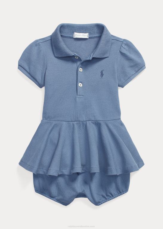 capri blå baby Ralph Lauren stretch mesh peplum polo shorts Z426B8138