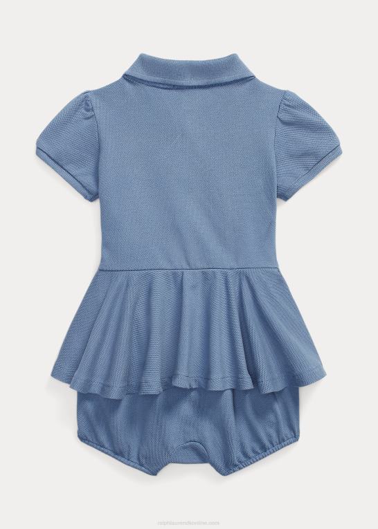 capri blå baby Ralph Lauren stretch mesh peplum polo shorts Z426B8138