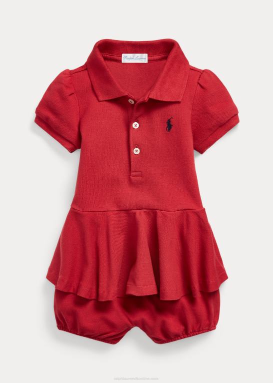 chili peber baby Ralph Lauren stretch mesh peplum polo shorts Z426B8139