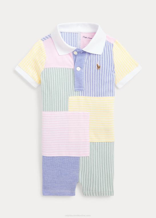 havneøen blå multi baby Ralph Lauren patchwork mesh polo shortall Z426B7666