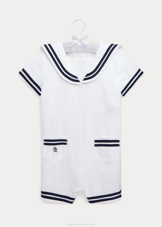 hvid baby Ralph Lauren linned sømand shortall Z426B7689