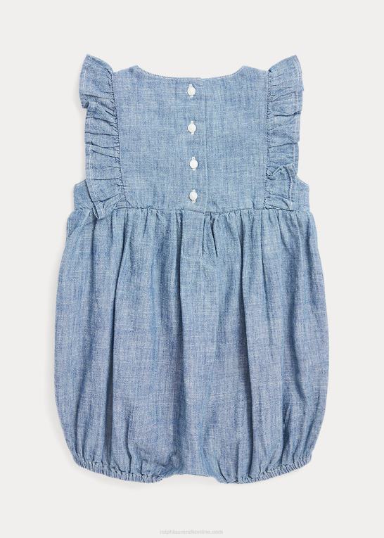 indigo baby Ralph Lauren chambray bubble shortall Z426B7680