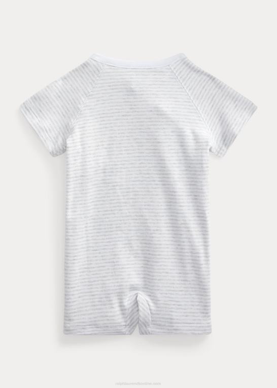 kvartslyng/hvid baby Ralph Lauren stribet bomulds-interlock shorts Z426B7681