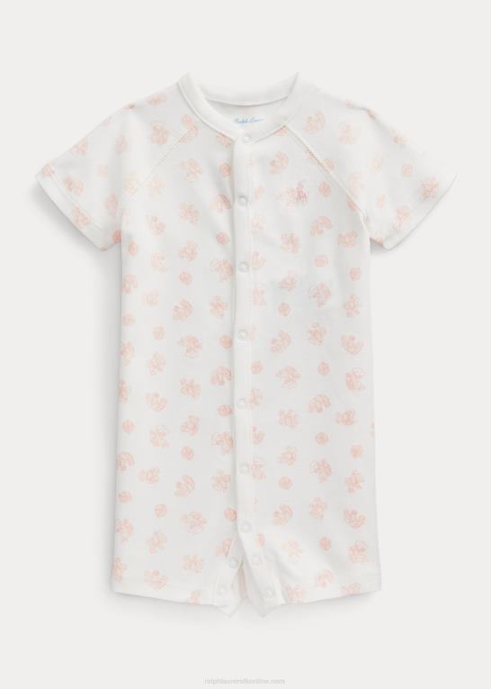 lyserød multi baby Ralph Lauren organisk interlock shorts med bjørnetryk Z426B8151